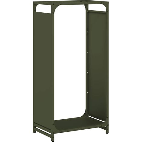 Maison Exclusive - Leñero verde oliva 44x28x90 cm Acero laminado