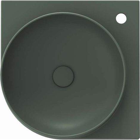 Ravak Yard - Lavabo de esquina 45x45 cm, sin rebosadero, orificio para grifo, Grey Green XJX08245000 (1/5)
