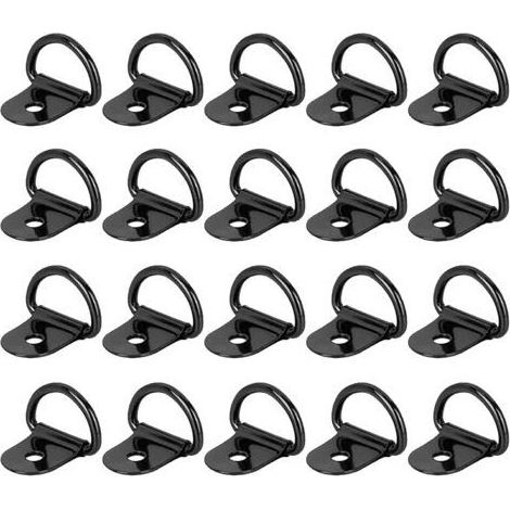 Anneaux D'arrimage à Anneau en D 20 Pièces Anneau d'Arrimage en Acier Inoxydable Anneaux Arrimage pour Remorques Machinerie Lourde Outils Électriques Camping 36x25mm Noir (1/5)