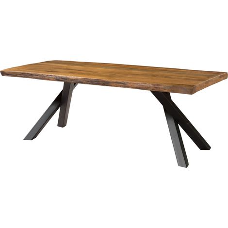 Tavolo da pranzo in legno di mango 200x100x76 laccato naturale / gambe ad A antracite matt FREEFORM 5