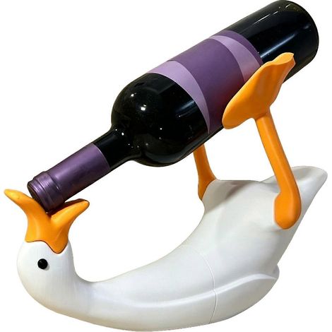 Porte-bouteilles en forme de canard porte-bouteilles original pour table à manger - Blanc (1/5)
