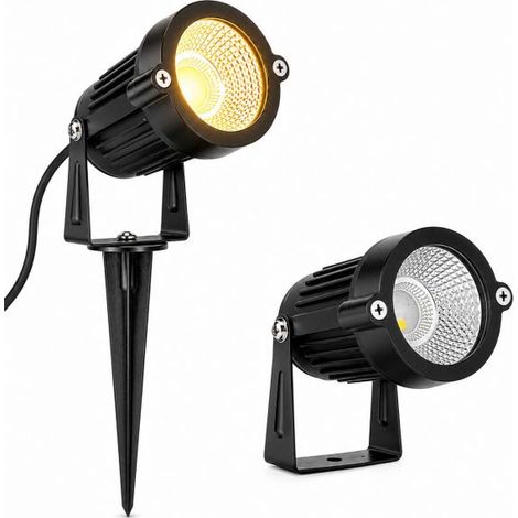 Faretto LED COB con Picchetto 5W IP65 da Esterno Luce Proiettore da Giardino Luce Calda 3000K (1/5)