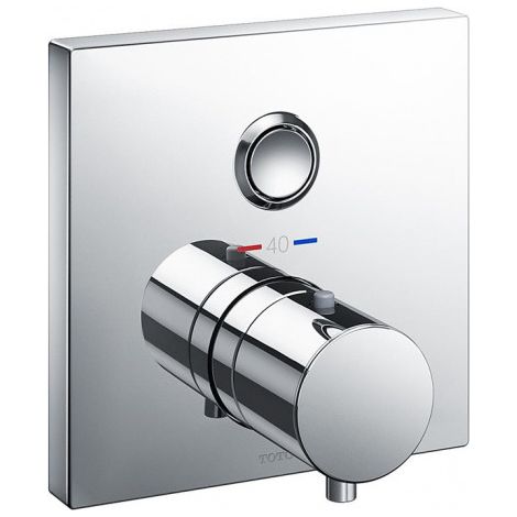 Thermostat de douche encastré avec fonction marche/arrêt, chromé
