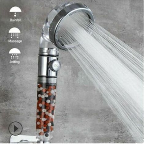 Filter-Duschkopf, Hochdruck, wassersparend, Handbrause, 3 Modi, für Zuhause, wassersparende Dusche