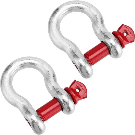 Manille en Acier,Manille de Remorquage,Manille à Anneau D,Manille de Remorquage avec Boulons à œil Boucle de Manille Réglable, Manille de Levage,pour Le Gréement Résistant,Transportant, Manilles,2pc (1/5)
