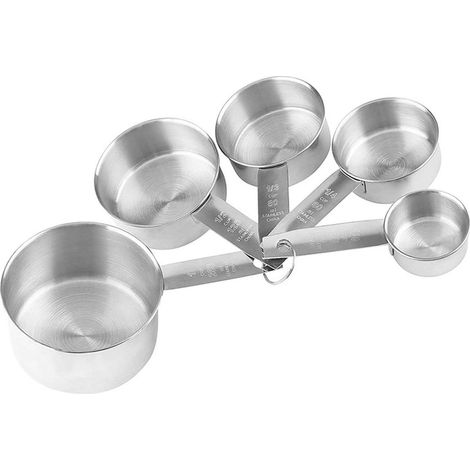 5-teiliges Set Messbecher aus Edelstahl / Küchenbecher (1/4)