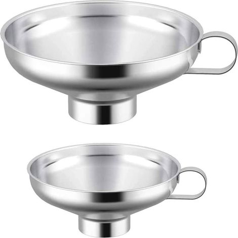 2 Pièces Entonnoirs Conserve, Entonnoirs à Confiture En Acier Inoxydable, Entonnoir à Large Ouverture, Entonnoir à Large Ouverture En Acier Inoxydable Pour Transfert Liquide, Poudre(Petit et Grand) (1/3)
