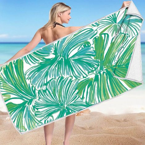 Serviette Plage Microfibre - 75 x 150 cm - Résistante au Sable - Séchage Rapide - Polyvalente pour Plage Piscine Voyage Camping - 1 Pièce (1/4)