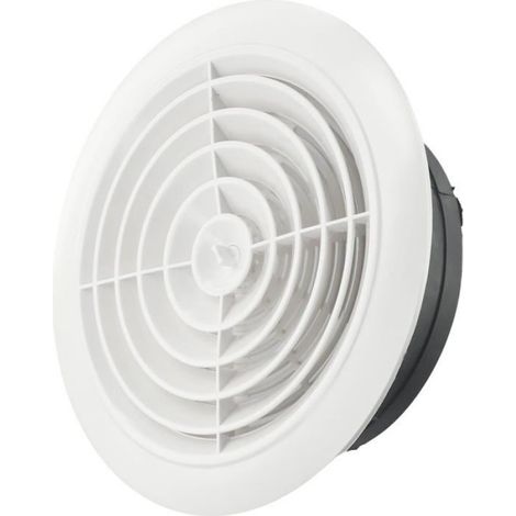 Grille De Ventilation Ronde - ABS - Réglable - Pour Mur Ou Plafond - Blanc Et Noir - 1 Pièce (1/5)