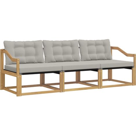 Set di divani da esterno 3 pz Bianco e Grigio Chiaro vidaXL (1/5)