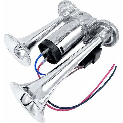 Klaxon double 600DB avec compresseur universel – Compatible voitures 12V, motos, camions, trains, bateaux – Son puiss (1/4)