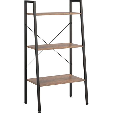 Maison Exclusive - Standregal mit 3 Böden Dunkelbraun und Schwarz (1/5)