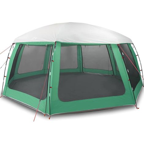 Tente piscine toit amovible parois maille vert d'eau 690x690 cm