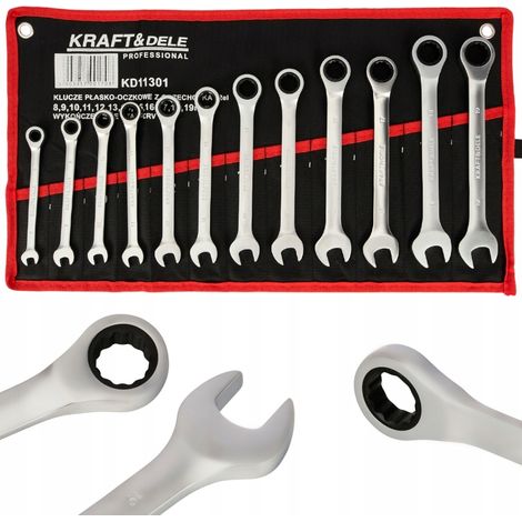 Clés mixtes à cliquet en coffret 8-19 mm, 12 pièces KD11301 (1/5)