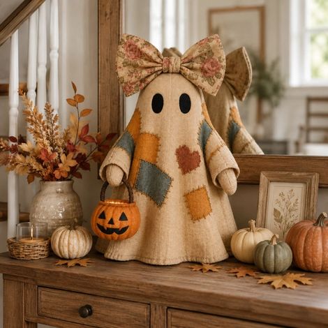 Halloween-Dekoration aus Harz - Gruseliges Patchwork-Gespenst, dekorative Figur für Innen- und Außenbereich für Haus, Büro oder Garten, Horror-Geschenk (10 x 8 x 7,5 cm)-lsw (1/4)