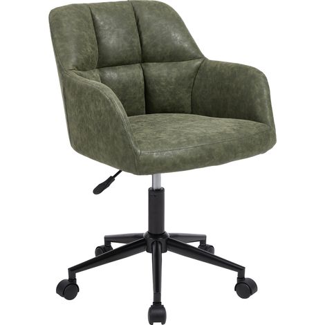 Wahson Office Chair in Velvet Upholstered Task Chair Height Adjustable Modern Swivel Desk Chair with Wheels for Home Office, Green