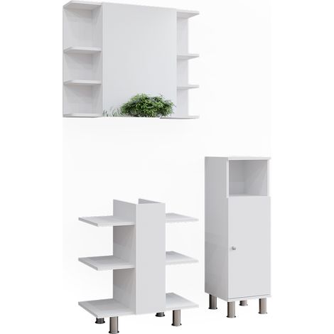 Set de muebles de baño Fynn, Blanco, 3 partes, Vicco