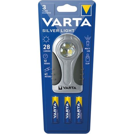 VARTA - Boîtier plat led silver light 3x LR03 incluse blister (1/5)