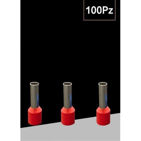 Pack 100 Pcs Revêtement Tube Isolé Pour Câbles 10mm² Terminal 12mm E10-12 Rouge (1/4)