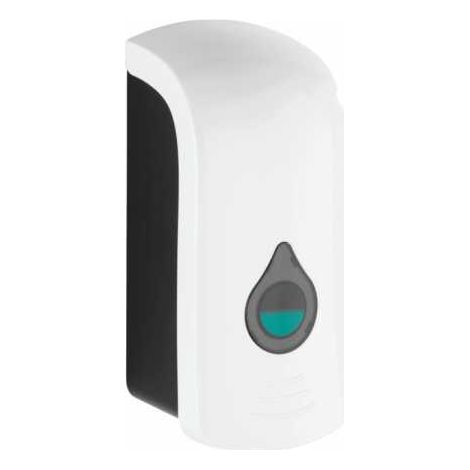 WENKO Distributore di sapone liquido da parete Ranera L, distributore di gel igienizzante per le mani da parete, senza foratura, Capacità 740 ml, Plastica, 10,5x24,5x10,5 cm, bianco