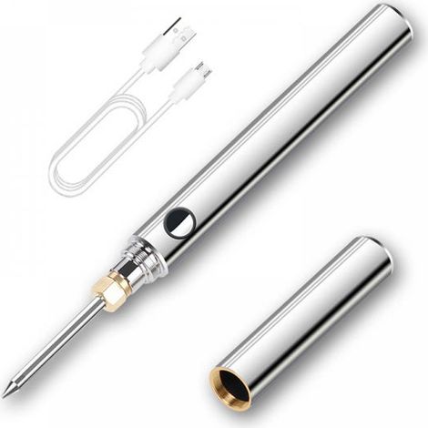 Fer à souder portable - 3 vitesses - Avec couvercle - Convient pour la réparation et la création - Argent (1/5)