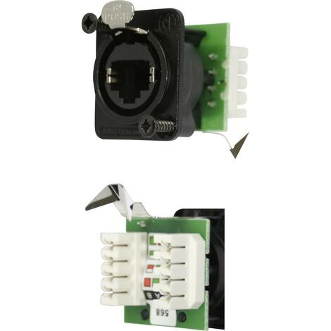 RJ45 connecteur de données série etherCon® D Neutrik NE8FDV-YK-B RJ45 femelle, droit NE8FDV-YK-B Pôle: 8P8C noir 1 pc(s (1/2)