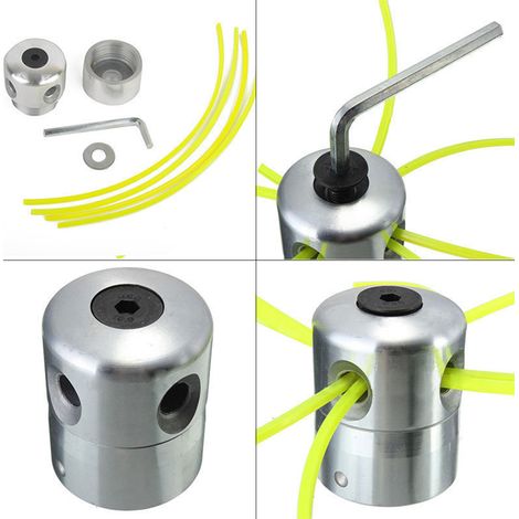 Trimmerkopf mit Spule [Aluminium, 4,5 cm] – Set mit 4 Schneidfäden (1/5)
