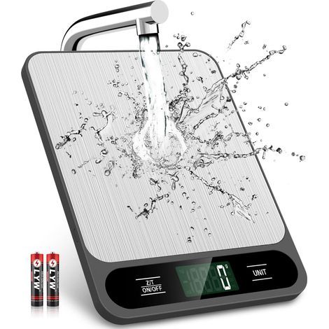 10 kg/22 lb Digital Kitchen Scale, Weight in Grams and Ounces, for Coffee Brewing, 6 Units with Tare Function, LCD Screen, Easy-Clean Stainless Steel (1/5)