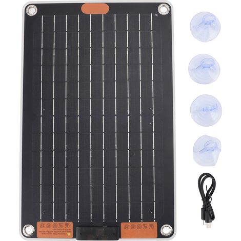 Ortviai Panneau Solaire Portable 15 W 5 V – Chargeur Étanche pour Extérieur, Silicium Monocristallin, Ultra Fin