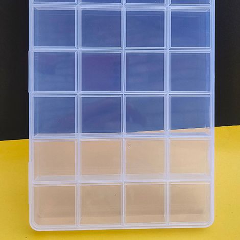 Boîte de rangement transparente ABS 28 compartiments pour bijoux et petits accessoires (1/5)