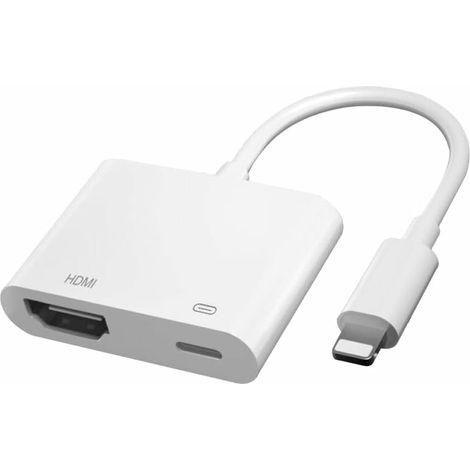 LTS FAFA Certifié Apple MFi Adaptateur AV numérique Lightning,Convertisseur d'écran de Synchronisation Audio et Vidéo 1080p iPhone vers Adaptateur HDMI Compatible pour iPhone iPad vers HDTV/Projecteur (1/5)