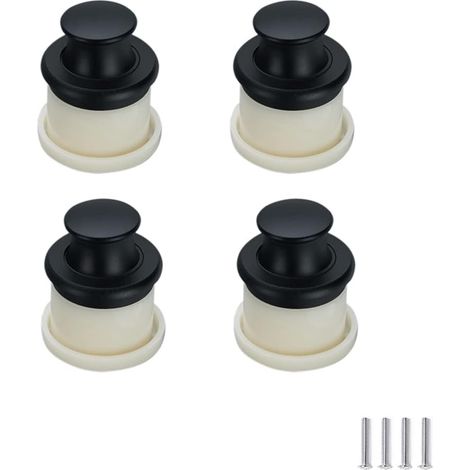 4 pièces, bouton poussoir encastré invisible. Poignée cachée pour placard, tiroir, cuisine et porte, fixation à trou unique. (1/5)