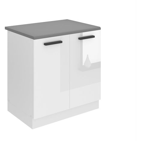BELINI Meuble Cuisine Bas avec Plan de Travail SDZ I Meubles de Cuisine - Taille: 51,6 x 80 x 85 cm I Meuble sous Evier - 2 Portes I Couleur : Blanc très Brillant (1/5)