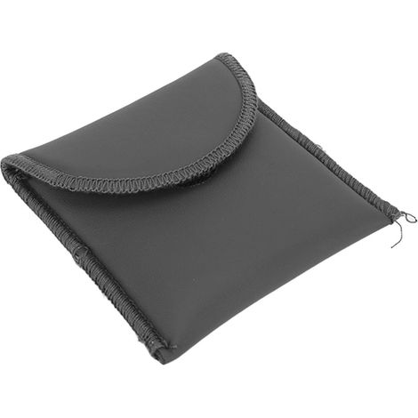 Étui pour appareil auditif en cuir PU, format de poche, noir. Étui de rangement portable pour amplificateur auditif. (1/5)