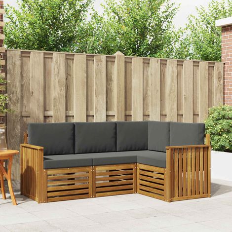 Sofagarnituren 4 pcs Natur und Anthrazit Massivholz Akazie (1/5)