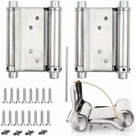 Charnières de porte de salon, lot de 2, charnières à ressort pour portes battantes, capacité de charge jusqu'à 15 kg, 76 mm, 3 pouces (1/4)