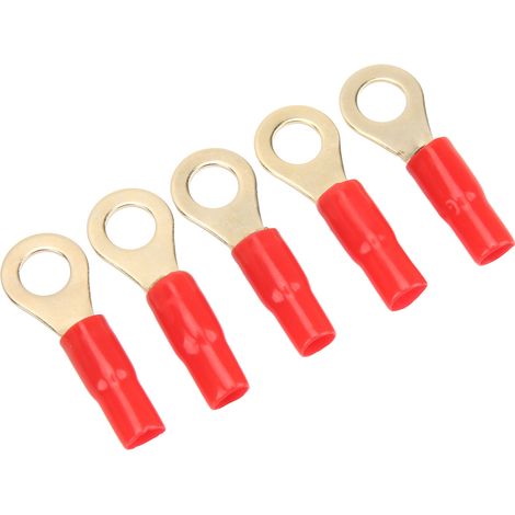 50 Cosse à souder en laiton, anneaux de connexion, embouts sertis thermorétractables, fil 8 AWG, lot de connecteurs électriques (1/5)