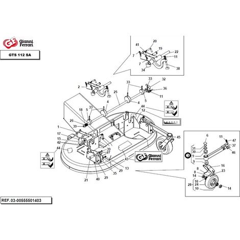 Braccio ruota piatto GIANNI FERRARI per piatto lame GTS 112 SA articolo 3