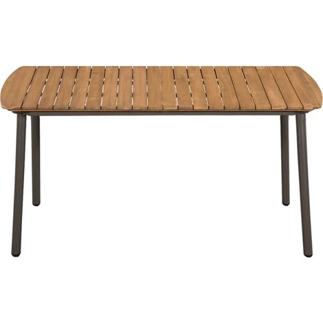 Table de jardin Table d'appoint, Table de Balcon, 150 x 90 x 72 cm Bois d'acacia solide et acier OIB7956E (1/4)