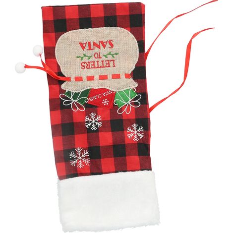 Weinflaschenetui mit rot-schwarzem Karomuster, gestrickte Hülle zur Aufbewahrung in der Hausbar, für Weihnachtsfeiern. (1/5)