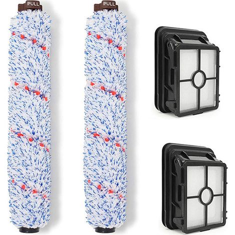 Accessoires pour 3-en-1 Brosse Rouleau et Filtre de Remplacement pour aspirateur de Rechange pour aspirateur sec et humide， 2X Rouleau de Brosse Multi-Surface 1868 + 2X Filtre à Vide 1866 (1/5)