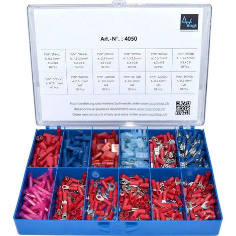 Vogt 4050 kit de terminales aisladas rojo y azul 525 piezas