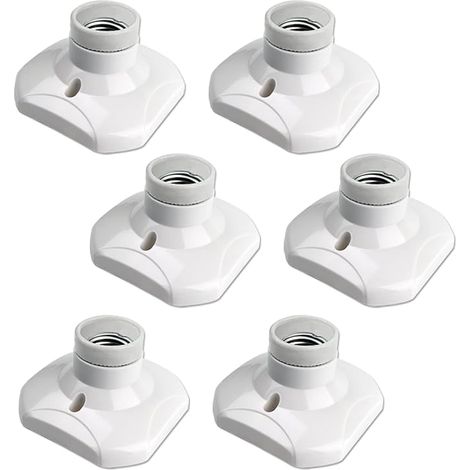 Lot de 6 douilles E27 à visser pour plafond, douille de garage E27, AC 220-240V, support pour ampoule LED, base de plafonnier E27, socle en plastique blanc pour applique murale (1/5)