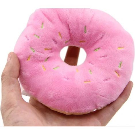 Peluche pour animaux de compagnie en forme de donuts et de bagels fourrés, 13 cm, avec son bip (1/5)