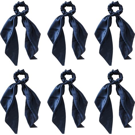 Scrunchy - Bande Élastique En Satin Soyeux Pour Cheveux - Pour Femme - Taille Grande - Pour Tous Types De Cheveux - Lot De 6 (1/5)