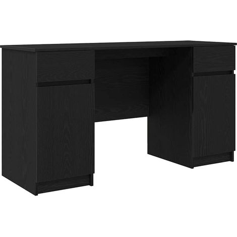 Maison Exclusive - Schreibtisch mit Regal Schwarz Eichen-Optik 14