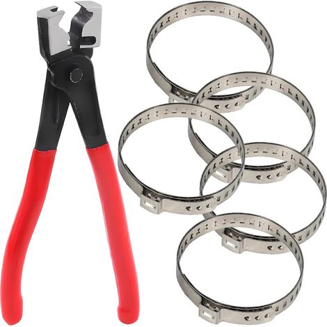 Pince à Collier de Serrage, avec 5 Petit et 5 grand Collier Soufflet Cardan Universel, Hose Clamp Pliers, Pince Pour Collier Voiture, pour L'installation et Retrait des Colliers de Serrage (1/5)