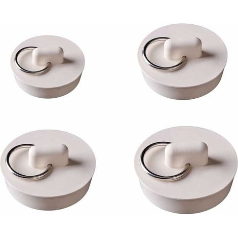 4 Pièces Bouchons d'évier en Caoutchouc avec Anneau de Suspension Bouchons de Vidange de Cuisine Bouchons d'évier Bouchons de Bain pour Cuisine, Salle de Bain, Baignoire, Lavabo, évier (4 Tailles) (1/4)