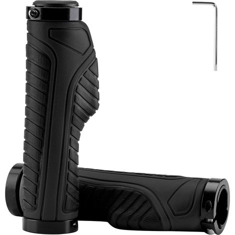 Manillar antideslizante de goma TPR para bicicletas de montaña, BMX, descenso y bicicletas urbanas plegables (22 mm, negro). (1/5)