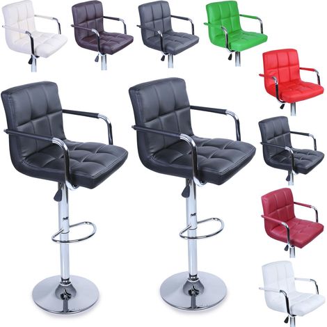 TRESKO® 2er Set Barhocker Barstuhl Tresenhocker Küchenhocker Loungesessel Esszimmerstuhl Schwarz